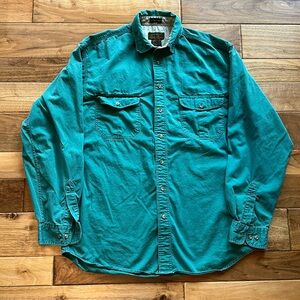 Eddie Bauer Ruftin Twill green camp shirt